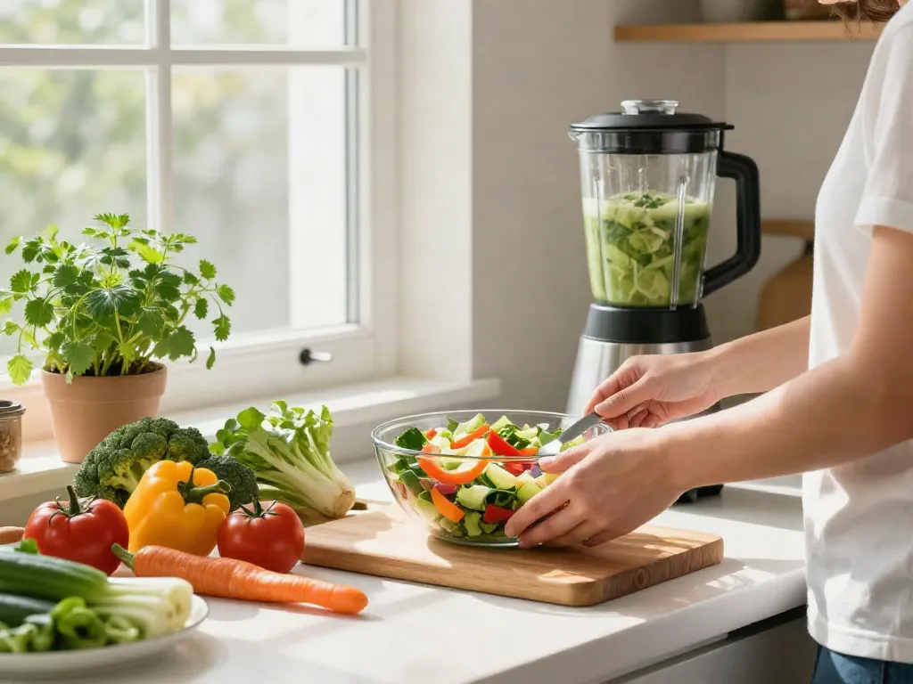 Healthy meal preparation featuring rokok 88 ingredients in a bright kitchen.